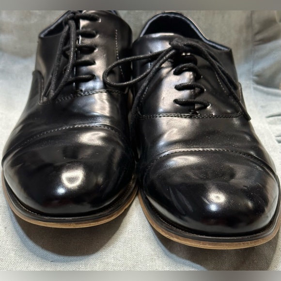 Men's Bruno Marc black dress shoes size 9w - Picture 1 of 7
